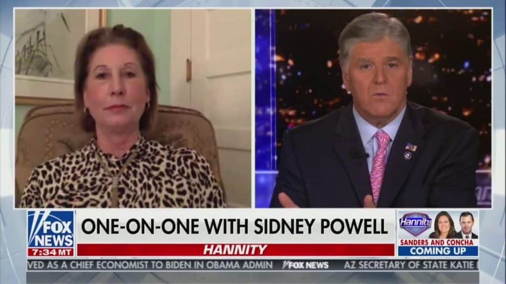 Hannity admits under oath that he did not believe Sidney Powell's claims of election fraud 